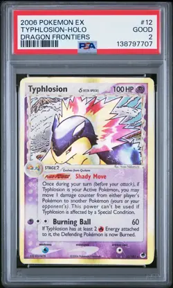 2006 POKEMON EX DRAGON FRONTIERS #12 TYPHLOSION-HOLO PSA 2 - Image 1