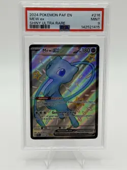 Pokemon Mew EX TCG Full Art Shiny Ultra Rare Card Paldean Fates 216/091 PSA 9 - Image 4