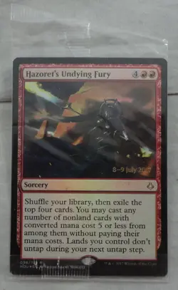 Hazoret's Undying Fury Prerelease Foil Card Rare Magic The Gathering (HOU) - Image 1
