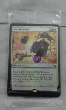 No Witnesses Prerelease Foil Card Rare Magic The Gathering (MKM) - Image 1