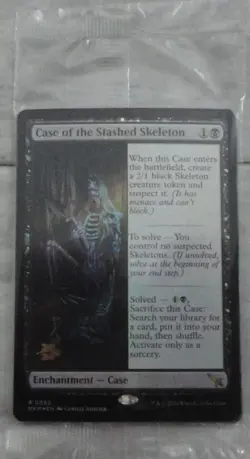 Case of the Stashed Skeleton Prerelease Foil Card Rare Magic The Gathering (MKM) - Image 1