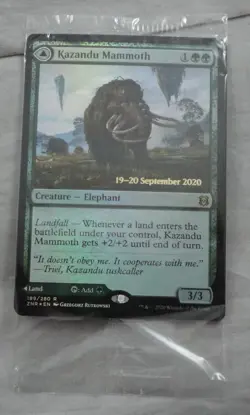 Magic The Gathering Kazandu Mammoth Rare Prerelease Foil Card ZNR - Image 1