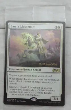 Magic The Gathering Basri's Lieutenant Rare Prerelease Foil Card M21 - Image 1