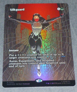 Silkguard Borderless Poster FOIL NM Marvel Spiderman MTG MAGIC THE GATHERING - Image 1