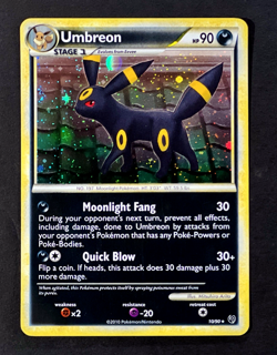 2010 Pokemon UMBREON Undaunted COSMOS HOLO HeartGold SoulSilver Card 10/90 SWIRL - Image 3