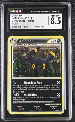 CGC 8.5 Umbreon 2010 Undaunted 10/90 Holo Pokemon Card - Image 1