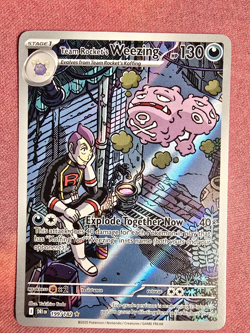 Pokemon Team Rocket’s Weezing 199/182 Destined Rivals Illustration Rare NM - Image 3