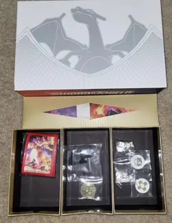 CHARIZARD UPC Pokemon TCG: Sword and Shield Ultra Premium EMPTY BOX Plus Items - Image 1