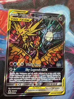 Pokemon TCG: Moltres Zapdos Articuno GX SM210 Black Star Promo! Nm/M Crimp Error - Image 2