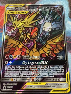 Pokemon TCG: Moltres Zapdos Articuno GX SM210 Black Star Promo! Nm/M Crimp Error - Image 4