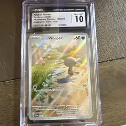 2025 Pokemon Paldean Wooper Phantasmal Flames 102/094 IR CGC GEM MINT 10 - Image 1