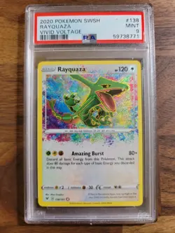 2020 Pokemon Vivid Voltage #138 Rayquaza Amazing Rare PSA 9 Mint - Image 1