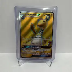 Pokemon Ampharos GX 163/181 Ultra Rare Full Art Holo SM Team Up TCG Card - Image 1
