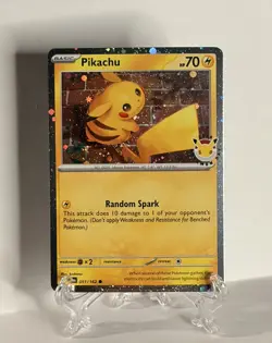 Pikachu 2026 Pokemon Day Stamp - 051/162 - Temporal Forces - Promo Cosmos Holo - Image 1