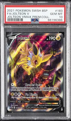 2021 POKEMON SWSH BLACK STAR PROMO #183 FULL ART/JOLTEON V PSA 10 - Image 1