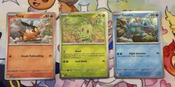 Pokemon Ascended Heroes First Partners ALL 3 STARTER COSMO HOLO PROMO - Image 1