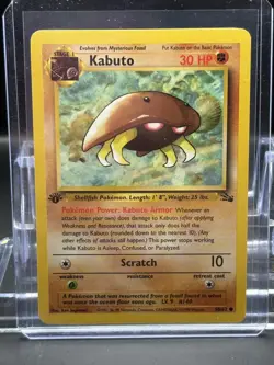 Pokemon 1st Edition Fossil Kabuto 50/62 NEAR MINT - Image 1