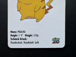 1998 KFC Pikachu #25 Pikachu Vintage Card LP Pokemon TCG - Image 3