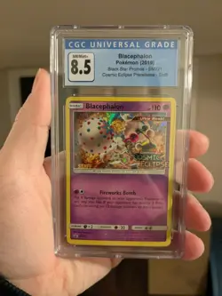 CGC 8.5 Blacephalon STAFF Cosmic Eclipse Prerelease SM221 Pokemon - Image 1