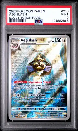 2023 POKEMON PAR EN-PARADOX RIFT ILLUSTRATION RARE #210 AEGISLASH PSA 9 - Image 1