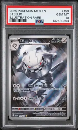 2025 POKEMON MEG EN-MEGA EVOLUTION ILLUSTRATION RARE #150 STEELIX PSA 10 - Image 1