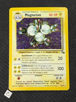 Magneton 11/62 - Fossil Unlimited Holo Rare Pokemon TCG HP - Image 1