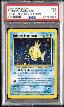 2001 POKEMON NEO REVELATION #66 SHINING MAGIKARP-HOLO PSA 7 - Image 1