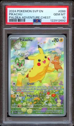 PSA 10 Pokemon Pikachu Paldea Adventure Chest Black Star Promo 088 - Image 1