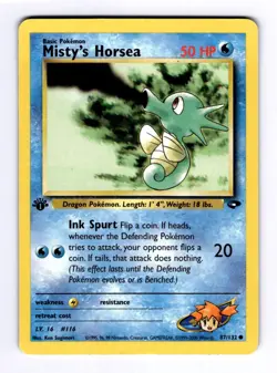 Misty's Horsea Gym Challenge #087 (2000) Common 1st Edition NM Pokemon - Image 1