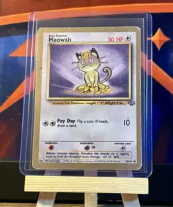 Meowth 56/64 Gold Border Promo W Stamp Jungle Style Pokemon TCG Vintage MP - Image 1