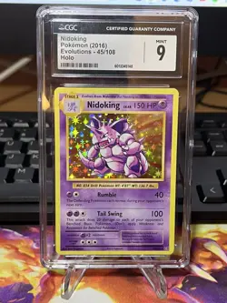 Nidoking Holo 2016 XY Evolutions #45 Pokemon Card - CGC 9 - Image 1