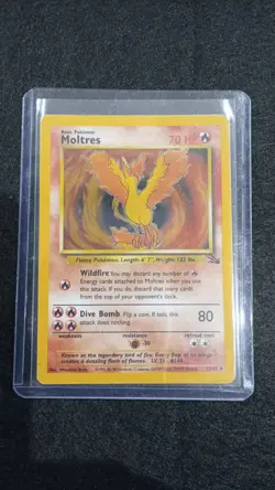 Pokemon Tcg Moltres Fossil Holo Card 12/62 Unlimited WOTC 1999 Vintage LP - Image 1