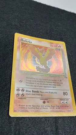 Pokemon Tcg Moltres Fossil Holo Card 12/62 Unlimited WOTC 1999 Vintage LP - Image 4