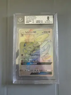 2017 Pokemon Sun & Moon Guardians Rising Sylveon GX Secret Rare #158 BGS 8 - Image 1