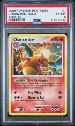 2009 Pokemon Charizard Arceus Platinum Holo #1 PSA 6 EX-MT - Image 1