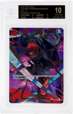 2025 One Piece Premium Booster: the Best Shanks Special Alternate Art BGS BL - Image 1
