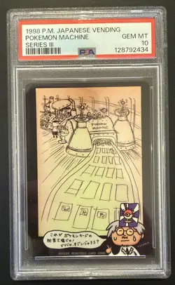 1998 Pokemon Japanese Vending Series III 3 Pokemon Machine PSA 10 Graded card - Image 1