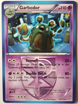 Garbodor 67/135 VLP - RARE Non Holo Plasma Storm Pokemon Card - Image 1