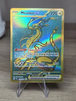 Miraidon ex 243/091 Hyper Rare Shiny Gold Pokemon SV Paldean Fates Card - Image 1