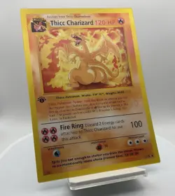 Thicc Pikachu/Thicc Charizard Pokemon Card (4x6 Inch) - Image 4