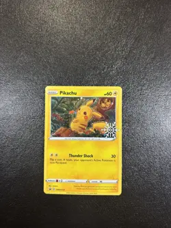 Pokemon Holiday Calendar Pikachu SWSH153 Black Star Holo Promo - Image 1