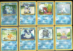 Vintage Pokemon Base Set 2 Water Lot - Blastoise Holo (Damaged/Ink) + 11LP Cards - Image 1