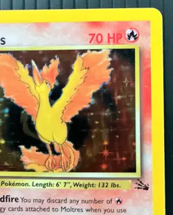 Moltres 12/62 Fossil Holo 1st Edition Pokemon Card - Image 4