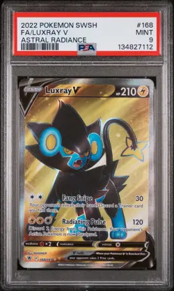 2022 POKEMON SWORD & SHIELD ASTRAL RADIANCE #168 FULL ART/LUXRAY V PSA 9 - Image 1