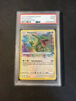 RAYQUAZA Amazing Rare 138/185 Pokemon SWSH Vivid Voltage PSA 9 Mint * hl - Image 1