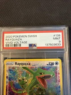 RAYQUAZA Amazing Rare 138/185 Pokemon SWSH Vivid Voltage PSA 9 Mint * hl - Image 5
