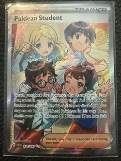 Paldean Student 230/091 - Full Art Pokemon TCG Scarlett & Violet Paldea Fates LP - Image 1
