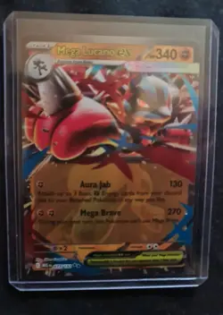 Pokemon TCG Card Mega Lucario Ex 77/132 Ultra Rare Holo NM - Image 1