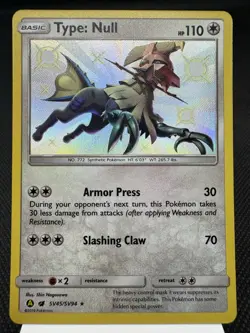 Type: Null SV45/SV94 - Shiny Holo Rare - Hidden Fates Pokemon Card MINT - Image 1