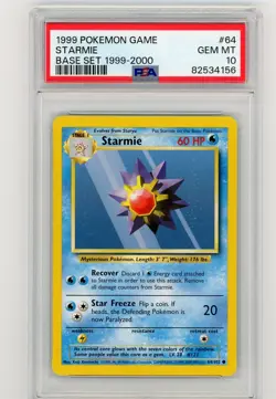 1999 POKEMON GAME 64 STARMIE PSA 10 GEM MINT BASE SET 1999-2000 - Image 1